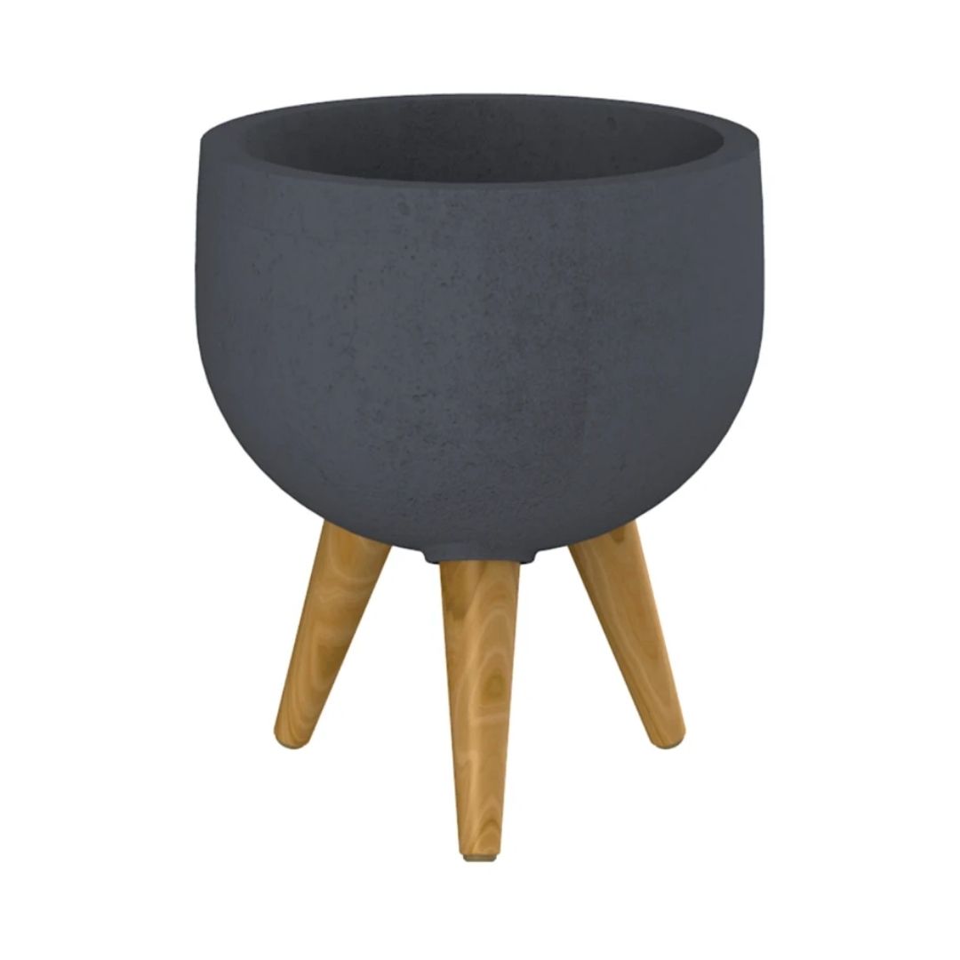 rustic round planter
